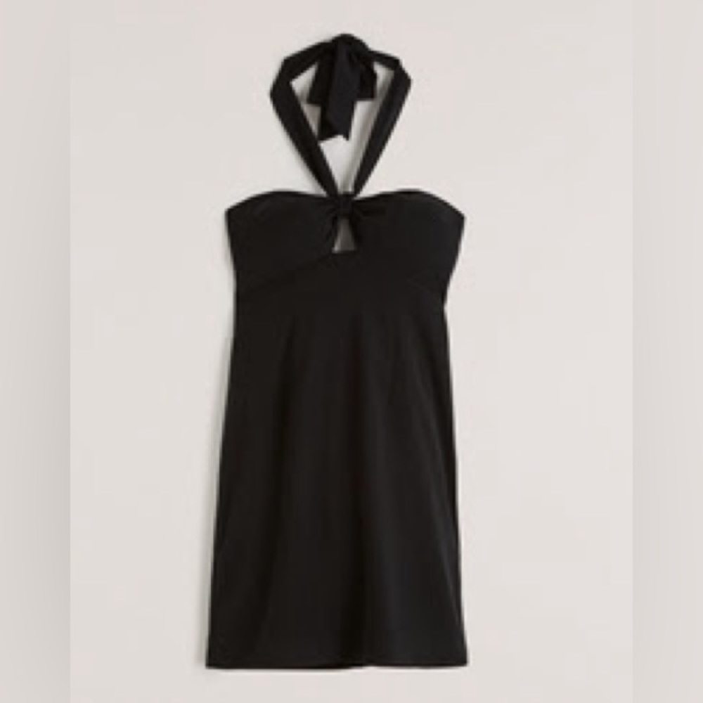 Abercrombie & Fitch Knot-Front Cutout Halter Mini Dress